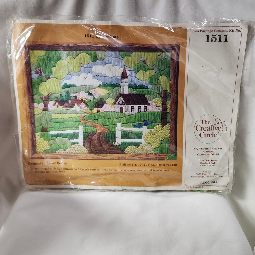 Springtime The Creative Circle Needlework Kit 1511 Springtime Vintage 1981 B17